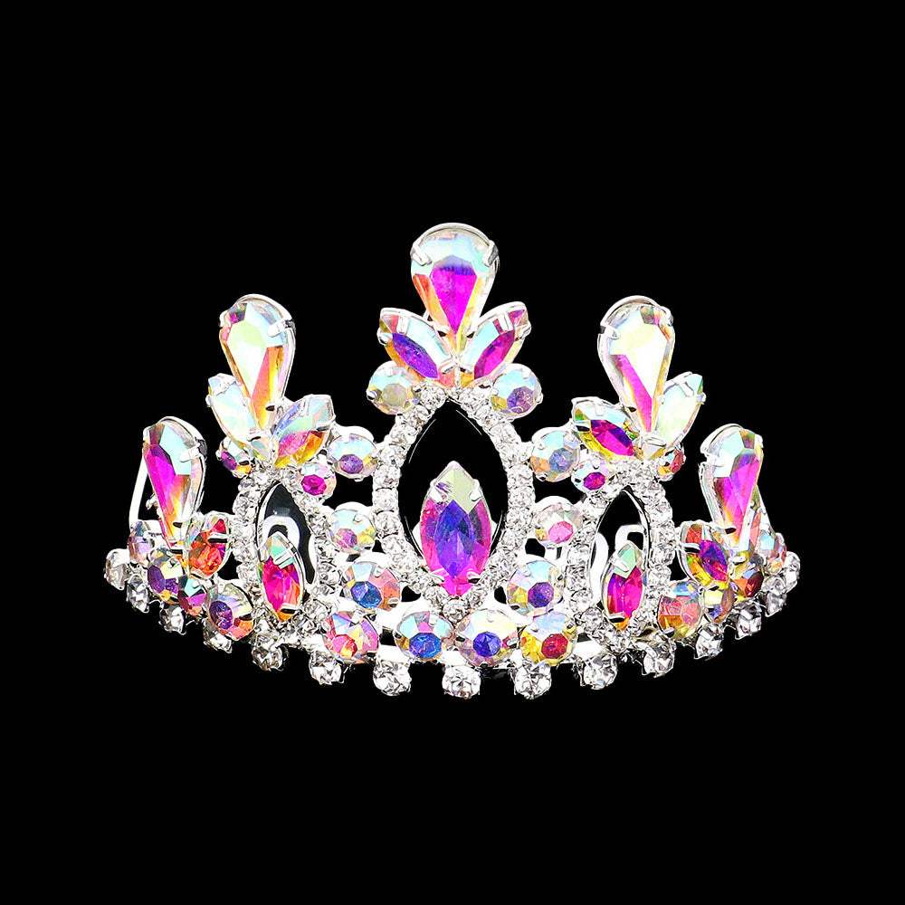 Marquise Teardrop Stone Cluster Embellished Princess Mini Tiara - Madeline Love - Flyclothing LLC