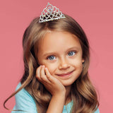 Intricate Openwork Rhinestone Paved Princess Crown Mini Tiara - Madeline Love - Flyclothing LLC