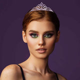 Teardrop Centerpiece Rhinestone Paved Flowing Crown Princess Tiara - Madeline Love - Flyclothing LLC