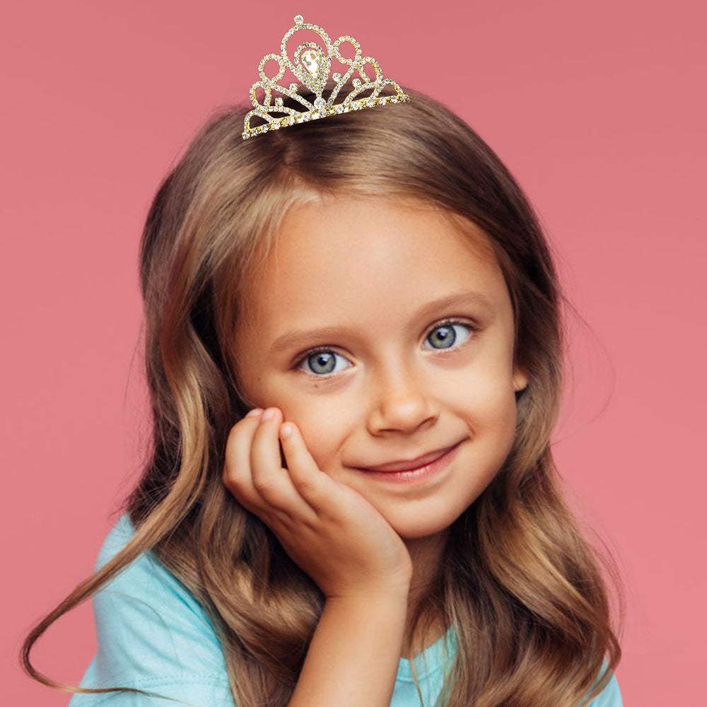 Teardrop Stone Cluster Accent Rhinestone Paved Mini Tiara - Madeline Love - Flyclothing LLC