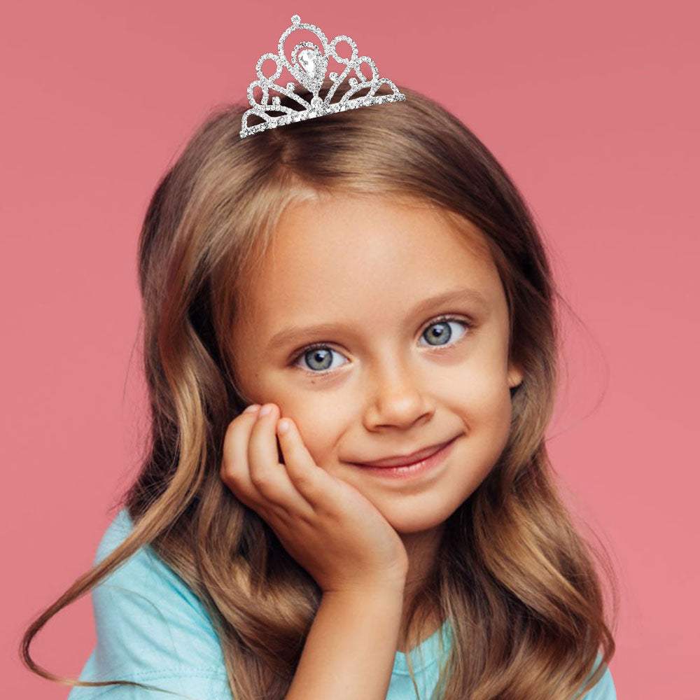 Teardrop Stone Cluster Accent Rhinestone Paved Mini Tiara - Madeline Love - Flyclothing LLC