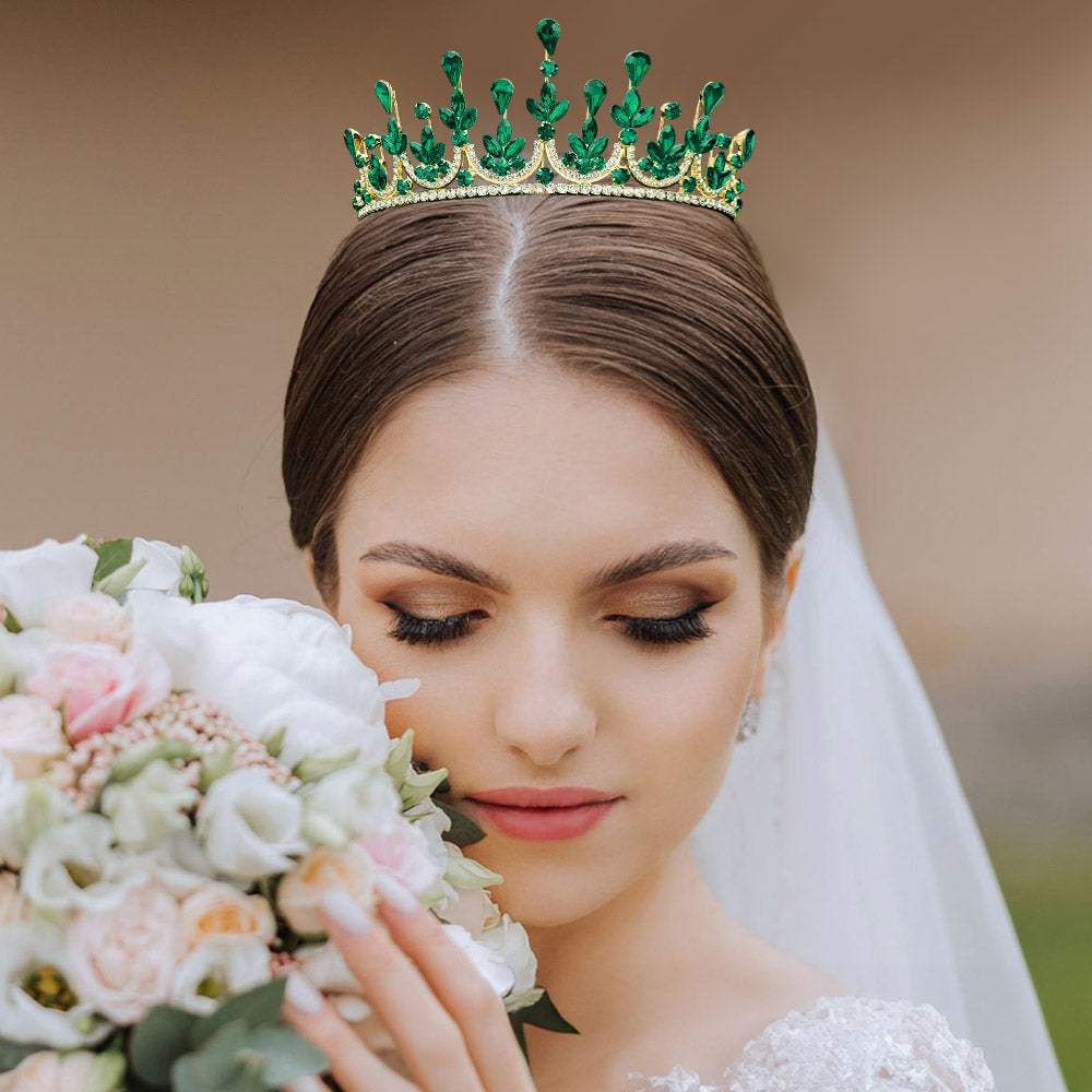 Teardrop Marquise Stone Cluster Embellished Princess Tiara - Madeline Love - Flyclothing LLC