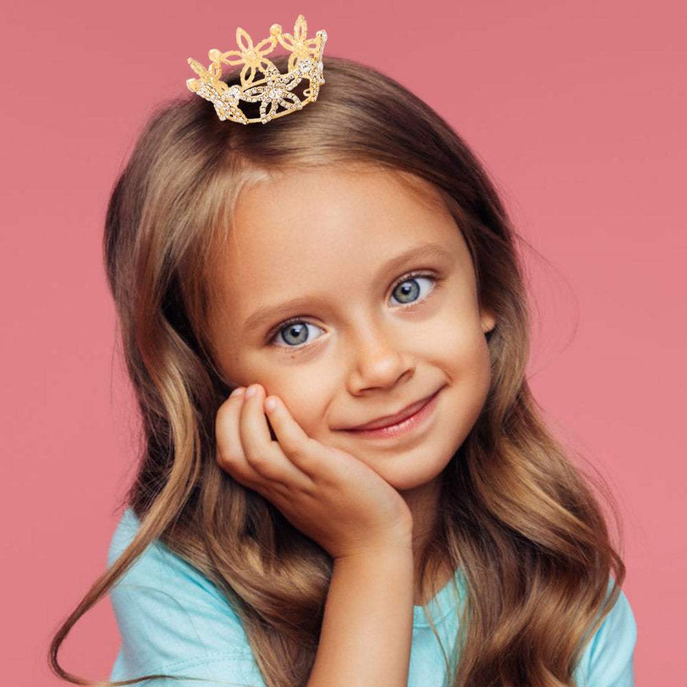 Rhinestone Pave Flower Mini Crown Tiara - Madeline Love - Flyclothing LLC