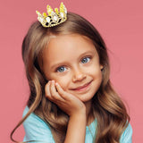 Crystal Oval Accented Rhinestone Pave Mini Crown Tiara - Madeline Love - Flyclothing LLC