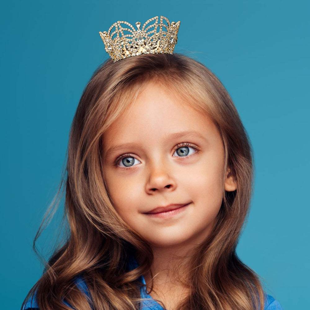 Rhinestone Crystal Paved Butterfly Crown Mini Tiara - Madeline Love - Flyclothing LLC