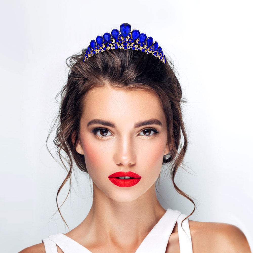 Teardrop Cluster Accented Princess Tiara - Madeline Love - Flyclothing LLC