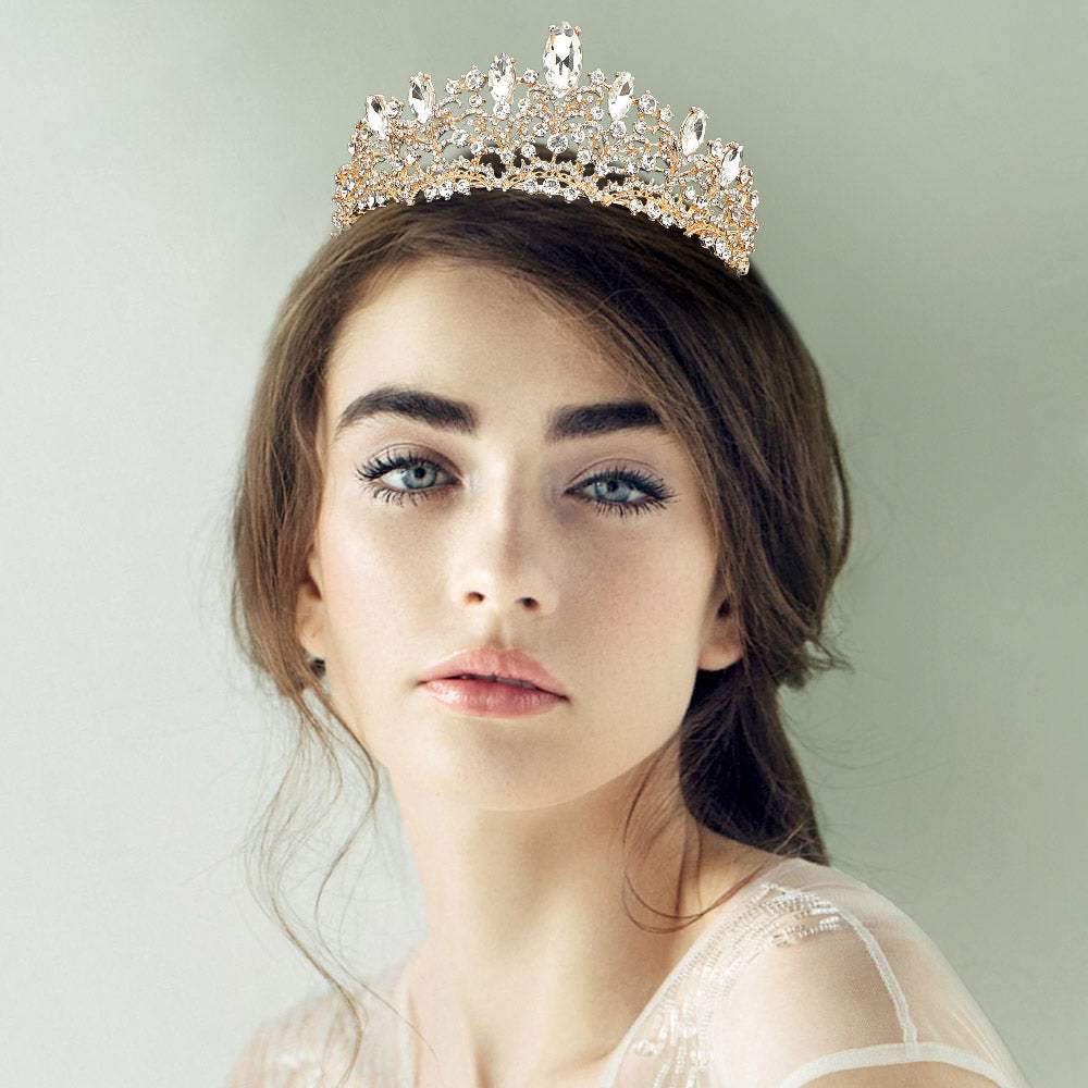 Marquise Stone Custer Accent Princess Tiara - Madeline Love - Flyclothing LLC