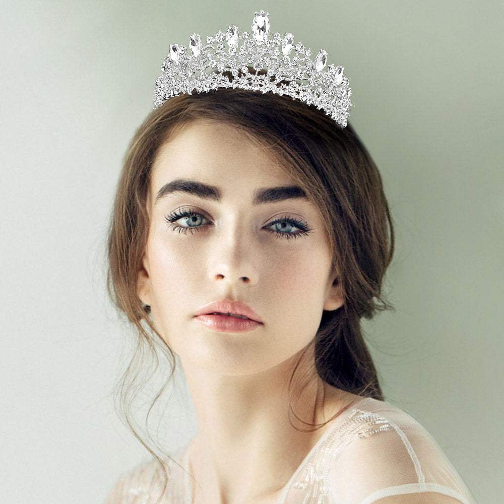 Marquise Stone Custer Accent Princess Tiara - Madeline Love - Flyclothing LLC