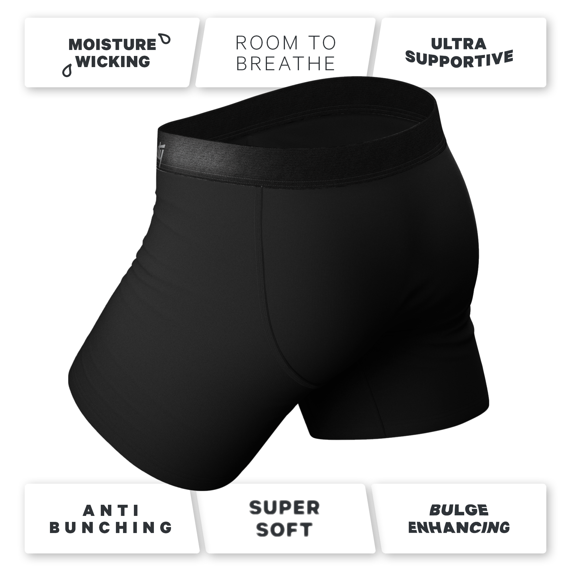 The Zero Shades of Grey | Black Ball Hammock® Pouch Underwear With Fly 3 Pack - Shinesty