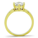 TK071G - IP Gold(Ion Plating) Stainless Steel Ring with AAA Grade CZ in Clear - Alamode - Flyclothing LLC