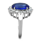 TK0W389 - High polished (no plating) Stainless Steel Ring with Synthetic Synthetic Glass in Montana - Alamode - Flyclothing LLC