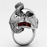 TK1038 - High polished (no plating) Stainless Steel Ring with Top Grade Crystal in Multi Color - Alamode - Flyclothing LLC