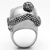 TK1038 - High polished (no plating) Stainless Steel Ring with Top Grade Crystal  in Multi Color - Alamode