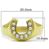 TK10616G - IP Gold(Ion Plating) Stainless Steel Ring with Top Grade Crystal in Clear - Alamode - Flyclothing LLC