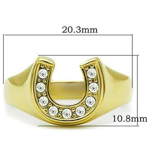 TK10616G - IP Gold(Ion Plating) Stainless Steel Ring with Top Grade Crystal in Clear - Alamode - Flyclothing LLC