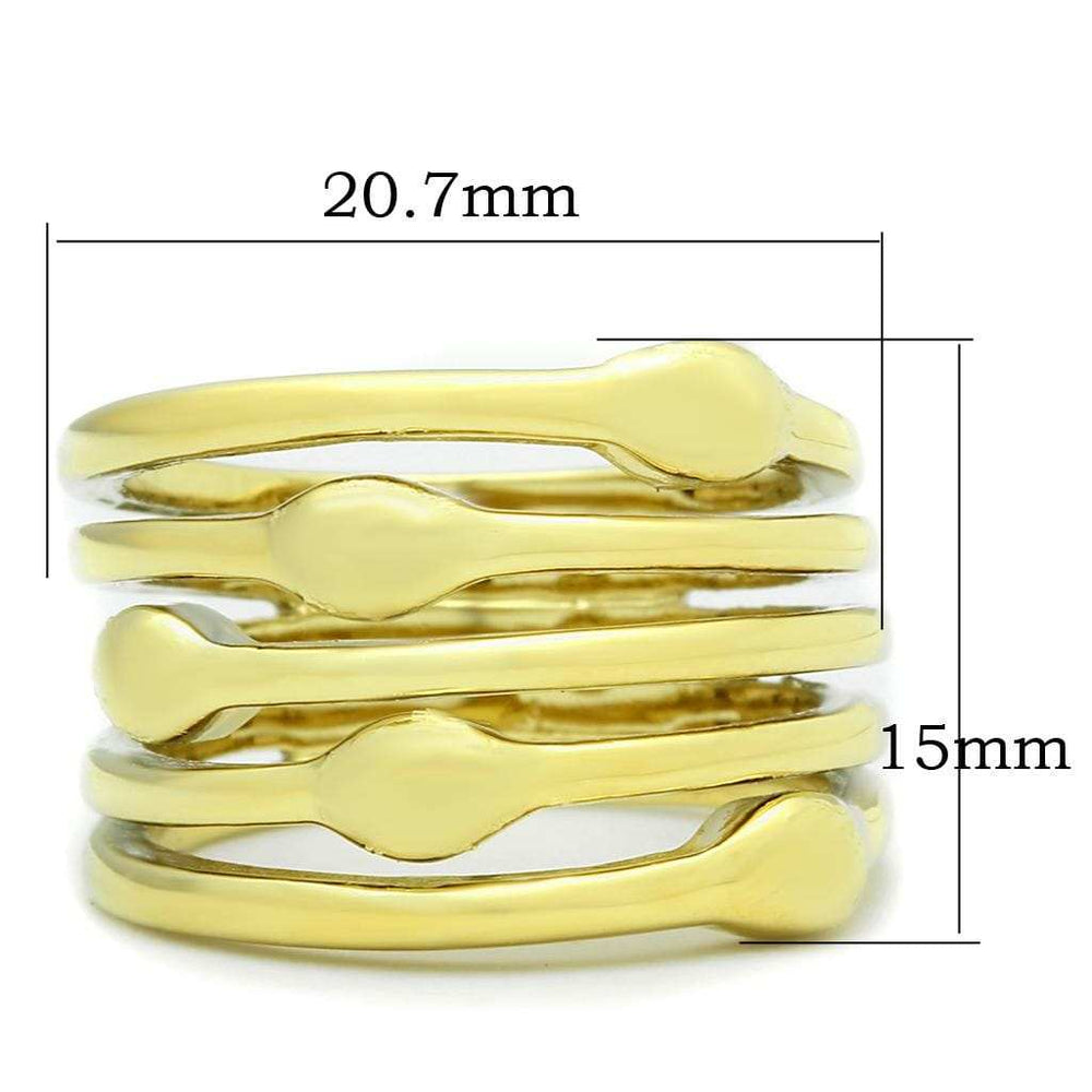 TK106G - IP Gold(Ion Plating) Stainless Steel Ring with No Stone - Alamode - Flyclothing LLC