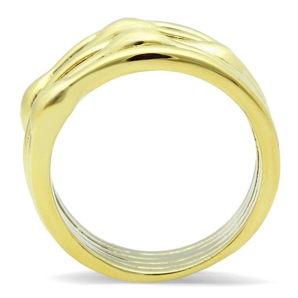 TK106G - IP Gold(Ion Plating) Stainless Steel Ring with No Stone - Alamode - Flyclothing LLC