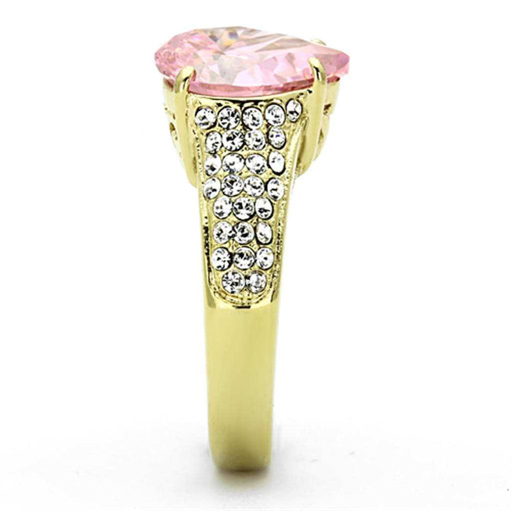 TK1098 - IP Gold(Ion Plating) Stainless Steel Ring with AAA Grade CZ in Rose - Alamode - Flyclothing LLC