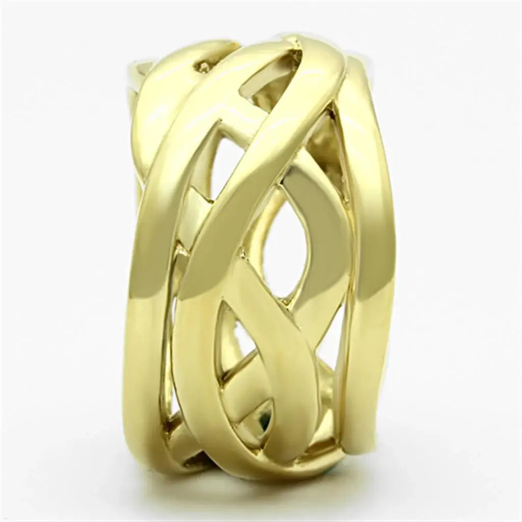 TK1107 - IP Gold(Ion Plating) Stainless Steel Ring with No Stone - Alamode - Flyclothing LLC