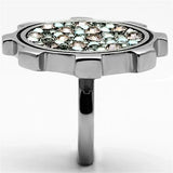 TK1113 - High polished (no plating) Stainless Steel Ring with Top Grade Crystal in Multi Color - Alamode - Flyclothing LLC