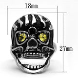 TK1114 - High polished (no plating) Stainless Steel Ring with Top Grade Crystal in Topaz - Alamode - Flyclothing LLC