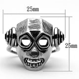 TK1115 - High polished (no plating) Stainless Steel Ring with Top Grade Crystal  in Jet - Alamode
