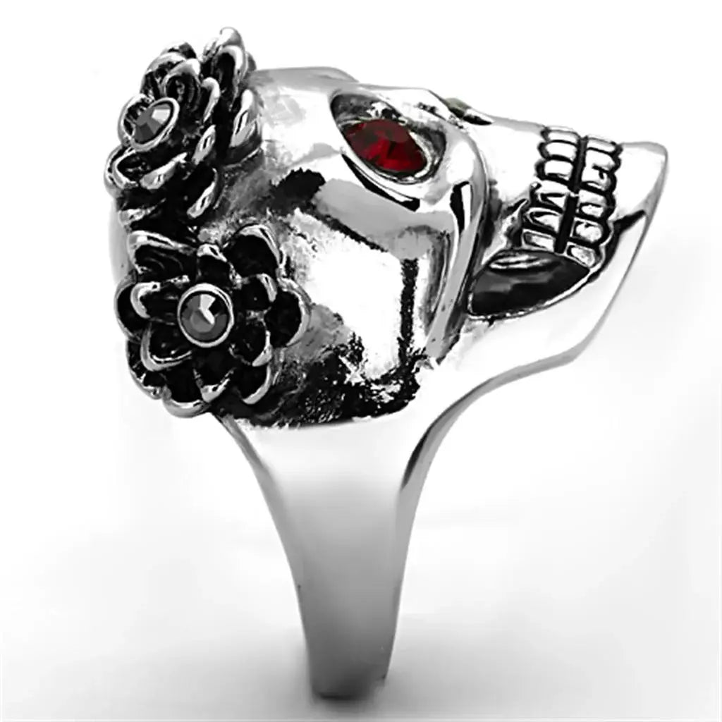 TK1117 - High polished (no plating) Stainless Steel Ring with Top Grade Crystal in Siam - Alamode - Flyclothing LLC