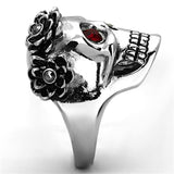 TK1117 - High polished (no plating) Stainless Steel Ring with Top Grade Crystal in Siam - Alamode - Flyclothing LLC