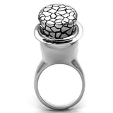 TK1121 - High polished (no plating) Stainless Steel Ring with Epoxy in Jet - Alamode - Flyclothing LLC