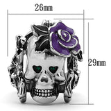 TK1122 - High polished (no plating) Stainless Steel Ring with Top Grade Crystal  in Emerald - Alamode