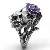 TK1122 - High polished (no plating) Stainless Steel Ring with Top Grade Crystal in Emerald - Alamode - Flyclothing LLC