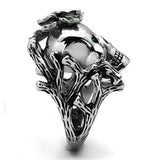 TK1122 - High polished (no plating) Stainless Steel Ring with Top Grade Crystal in Emerald - Alamode - Flyclothing LLC