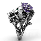 TK1122 - High polished (no plating) Stainless Steel Ring with Top Grade Crystal in Emerald - Alamode - Flyclothing LLC