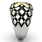 TK1131 - Two-Tone IP Gold (Ion Plating) Stainless Steel Ring with Top Grade Crystal  in Citrine Yellow