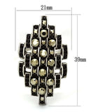 TK1136 - High polished (no plating) Stainless Steel Ring with Top Grade Crystal in Jet - Alamode - Flyclothing LLC