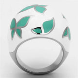TK1137 - High polished (no plating) Stainless Steel Ring with Epoxy in Emerald - Alamode - Flyclothing LLC