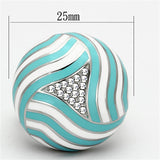 TK1138 - High polished (no plating) Stainless Steel Ring with Top Grade Crystal  in Clear - Alamode