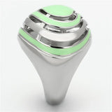 TK1140 - High polished (no plating) Stainless Steel Ring with Epoxy in Emerald - Alamode - Flyclothing LLC