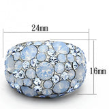 TK1147 - High polished (no plating) Stainless Steel Ring with Top Grade Crystal in Sea Blue - Alamode - Flyclothing LLC