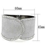 TK1152 - High polished (no plating) Stainless Steel Bangle with Top Grade Crystal in Clear - Alamode - Flyclothing LLC