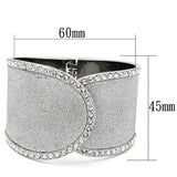 TK1152 - High polished (no plating) Stainless Steel Bangle with Top Grade Crystal  in Clear - Alamode