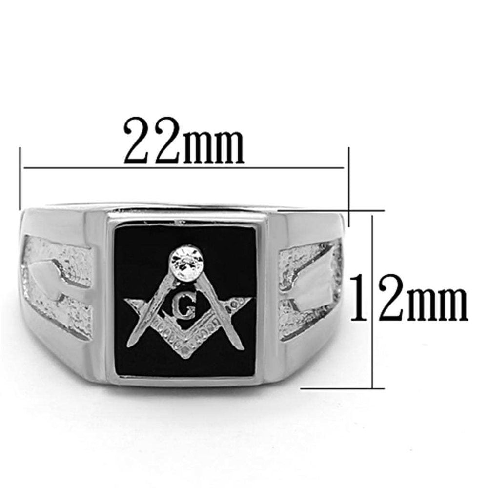 TK1158 - High polished (no plating) Stainless Steel Ring with Top Grade Crystal in Clear - Alamode - Flyclothing LLC