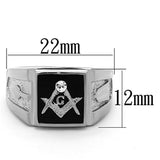 TK1158 - High polished (no plating) Stainless Steel Ring with Top Grade Crystal  in Clear