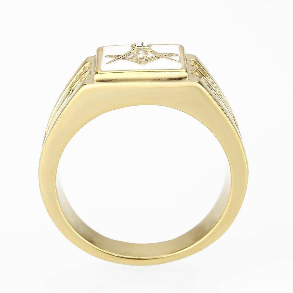 TK1159W - IP Gold(Ion Plating) Stainless Steel Ring with Top Grade Crystal in Clear - Alamode - Flyclothing LLC