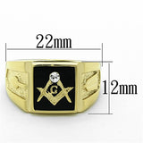 TK1159 - IP Gold(Ion Plating) Stainless Steel Ring with Top Grade Crystal  in Clear