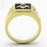 TK1159 - IP Gold(Ion Plating) Stainless Steel Ring with Top Grade Crystal  in Clear - Alamode