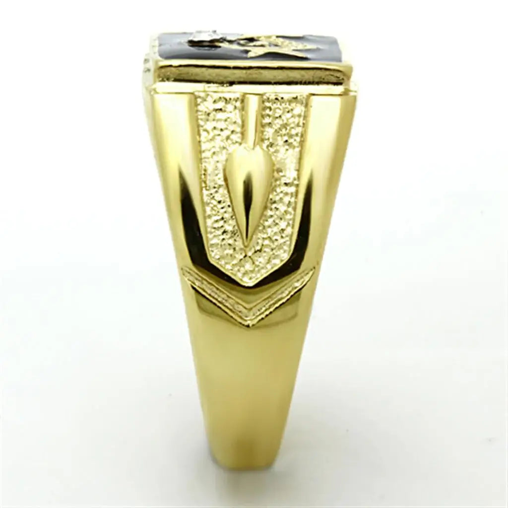 TK1159 - IP Gold(Ion Plating) Stainless Steel Ring with Top Grade Crystal in Clear - Alamode - Flyclothing LLC