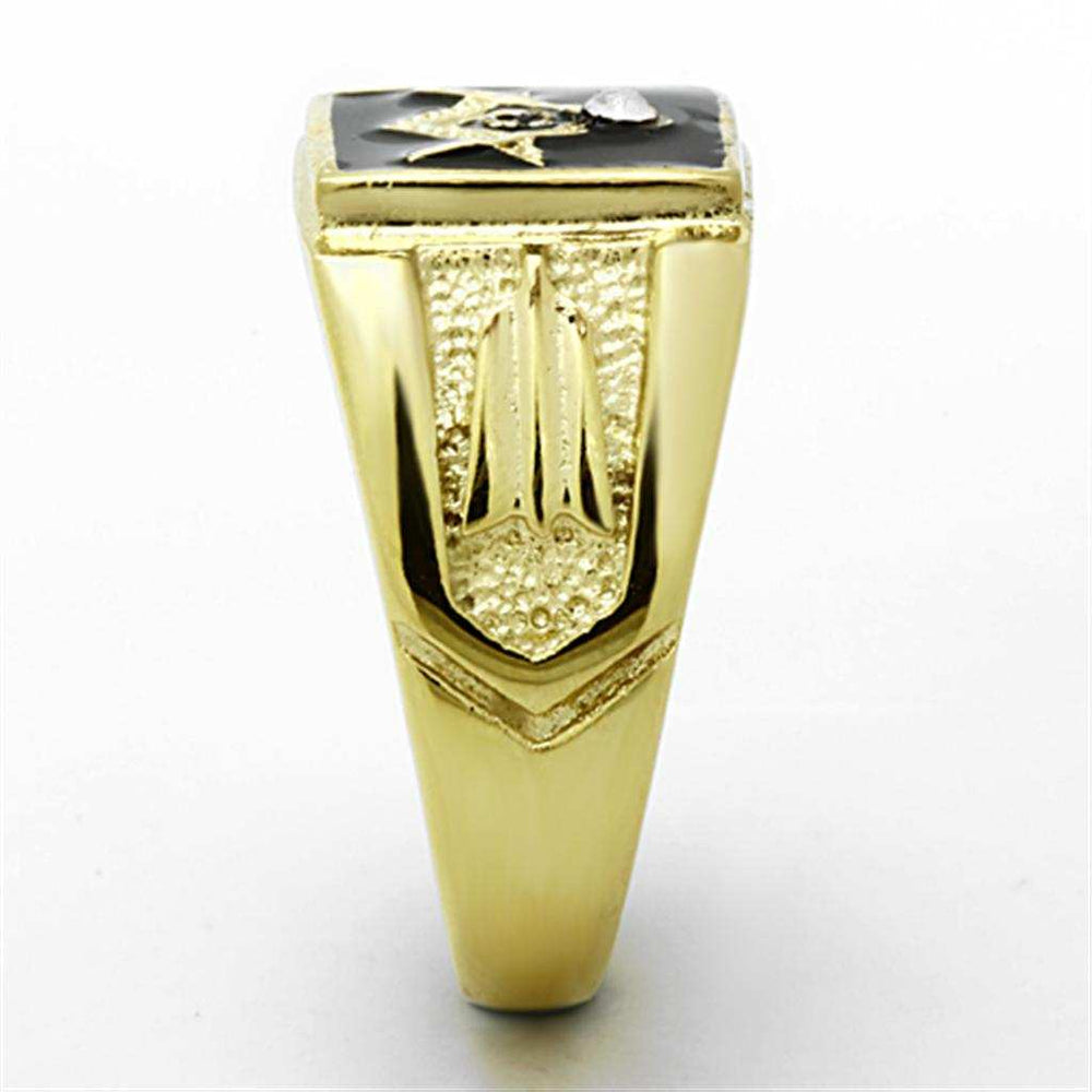 TK1159 - IP Gold(Ion Plating) Stainless Steel Ring with Top Grade Crystal in Clear - Alamode - Flyclothing LLC