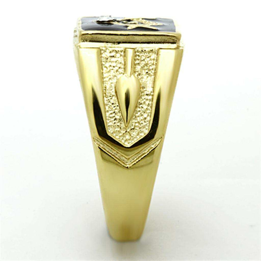 TK1159 - IP Gold(Ion Plating) Stainless Steel Ring with Top Grade Crystal in Clear - Alamode - Flyclothing LLC