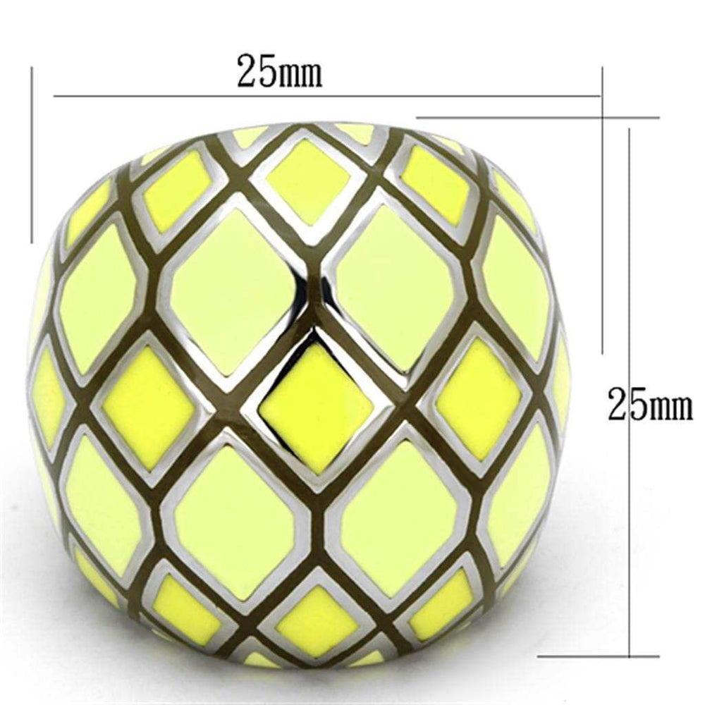 TK1173 - High polished (no plating) Stainless Steel Ring with Epoxy in Multi Color - Alamode - Flyclothing LLC